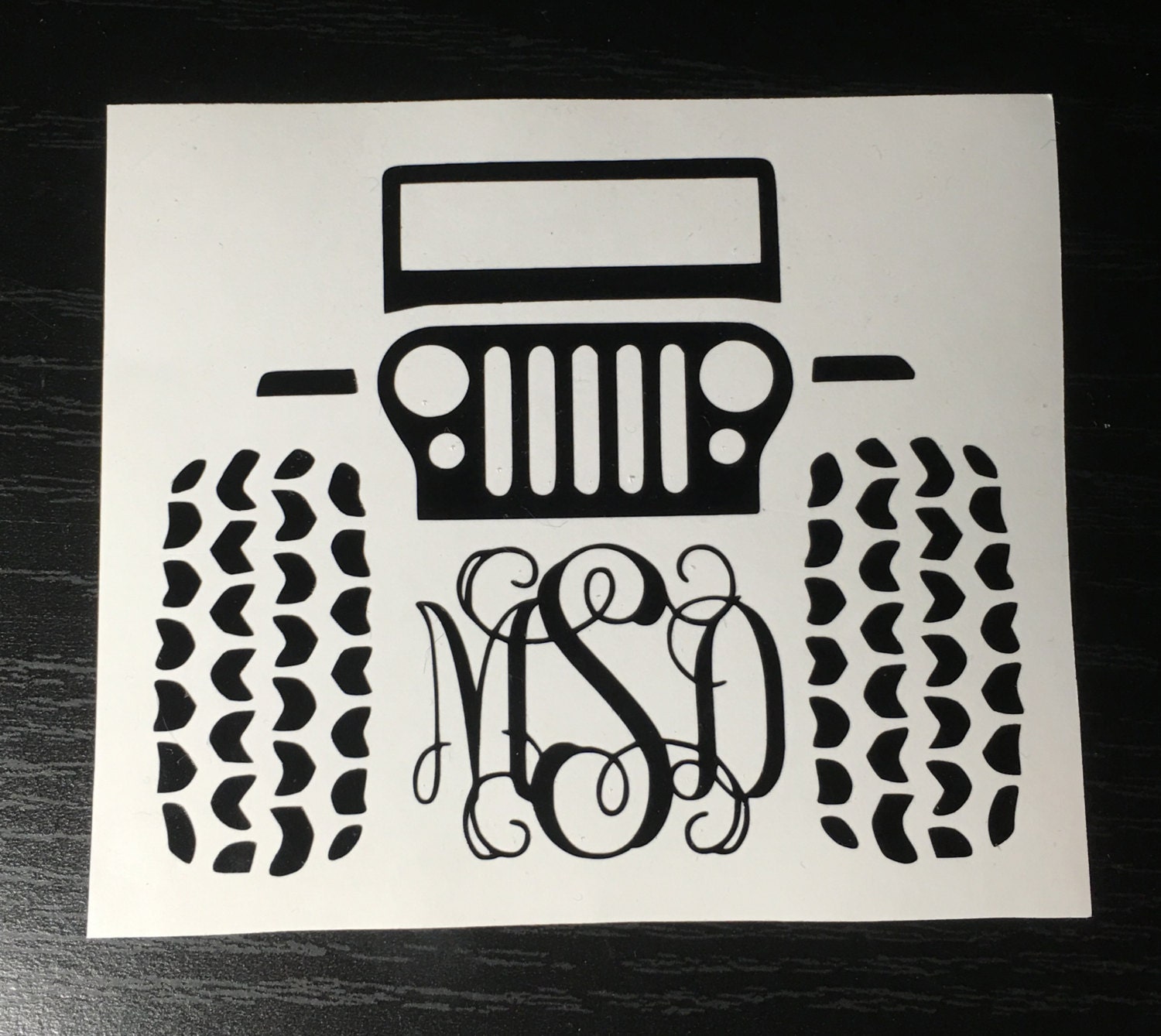 Jeep Monogram Decal Yeti Tumbler Car