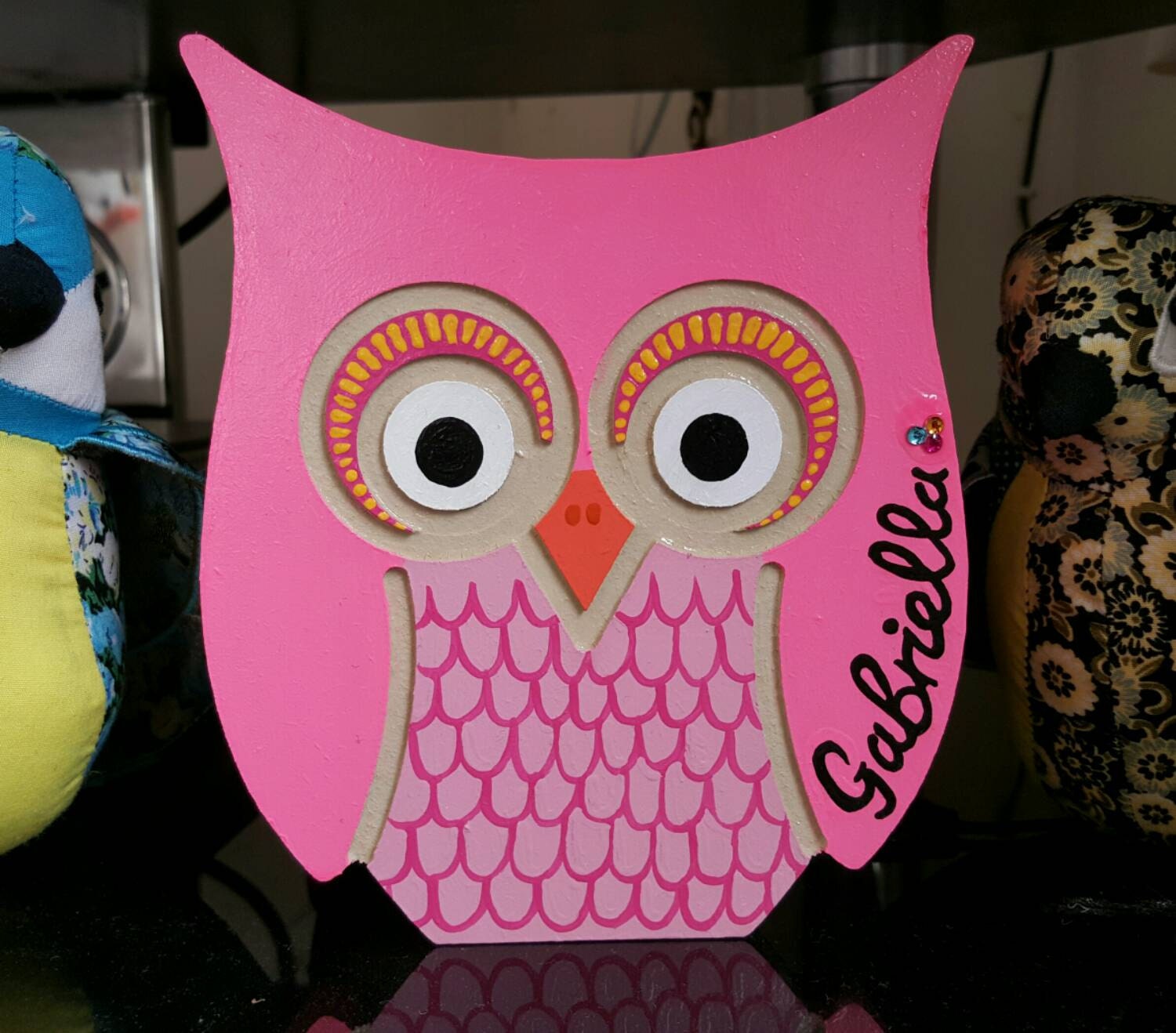 Hand Painted Wooden Owl