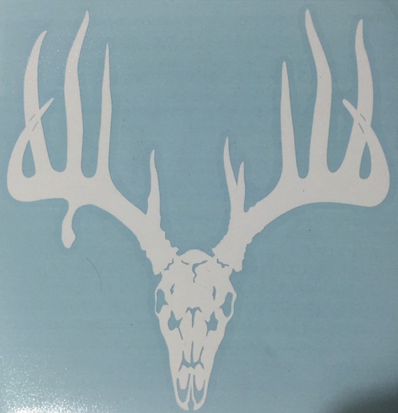 Vinyl Decal Whitetail Deer Skull 7414