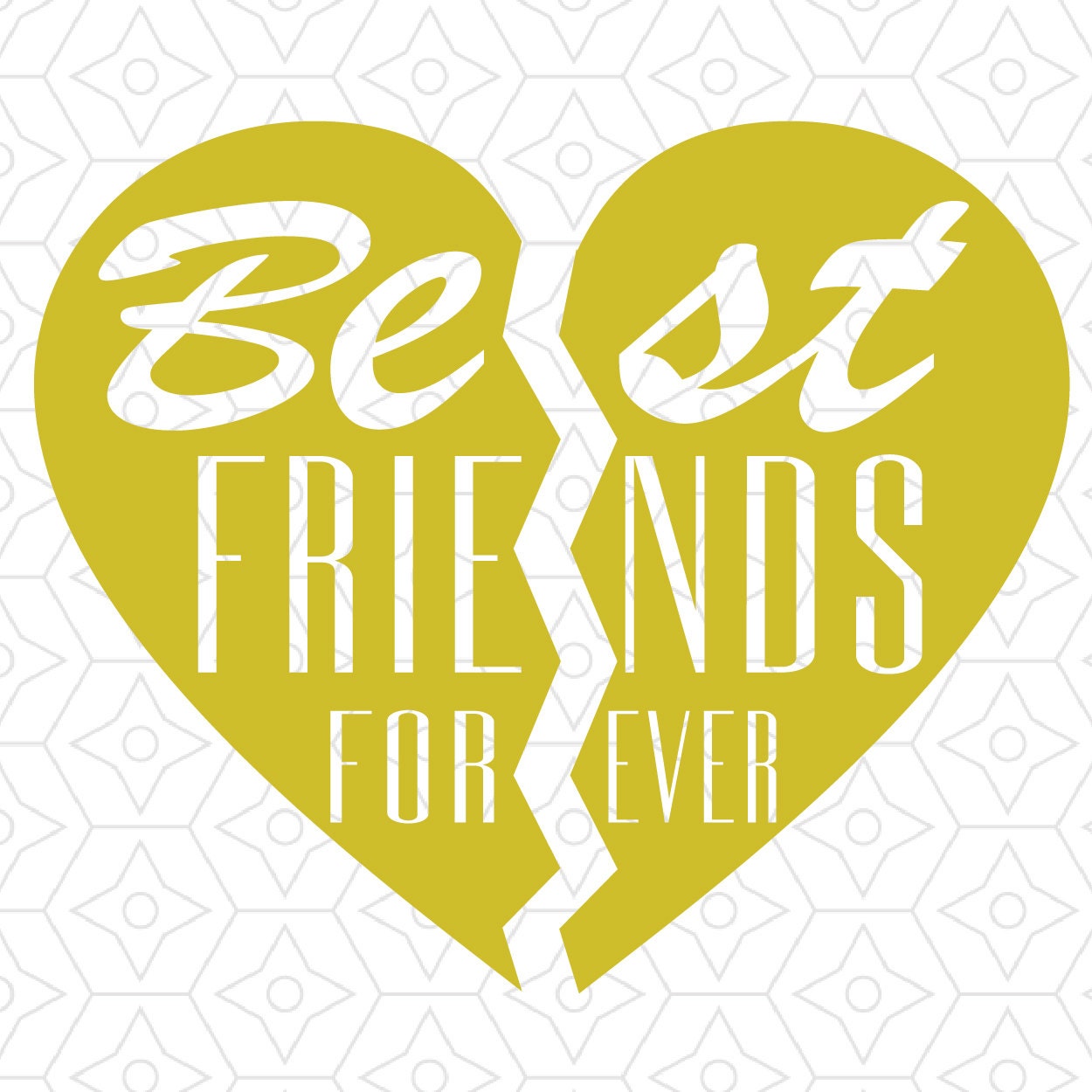 Best Friends Forever Heart Design SVG DXF Vector files for