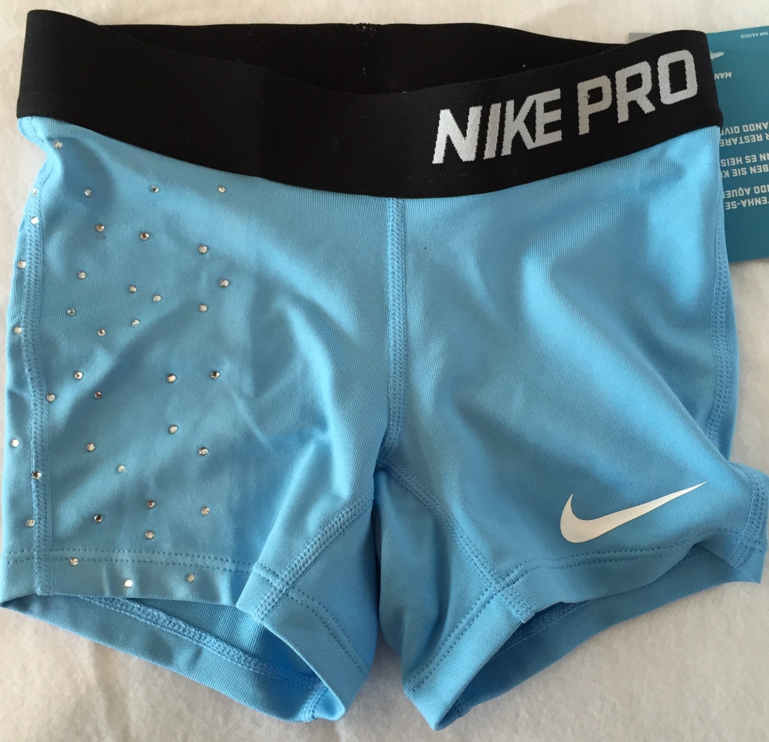 Nike Pro cheer shorts with custom rhinestone by AllThatSass5678