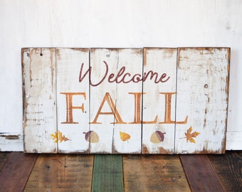 Fall Pallet Sign, Wood Fall Sign, Fall Mantle Decor, Welcome signs Front door