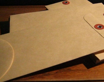 Vintage Manila Envelopes 6 1/2 x 3 5/8 10 pcs Mixed Media Office Supply Papercraft