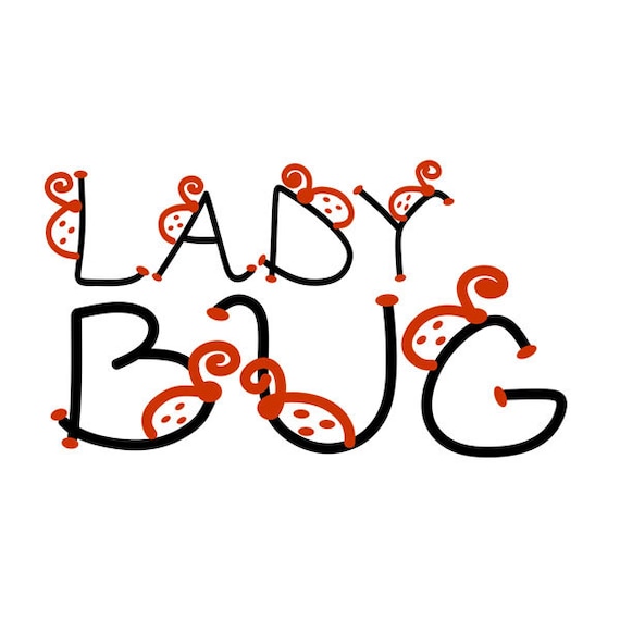Download LadyBugs Bugs Cuttable Monogram Font SVG DXF EPS use with