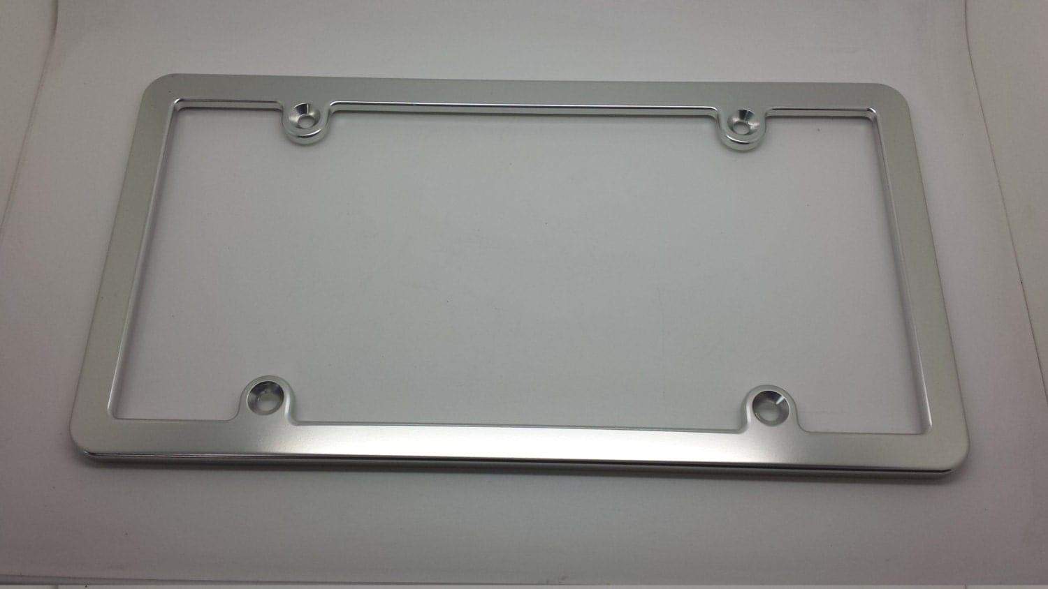 Billet Aluminum License Plate Frame SlimLine Clear Anodized