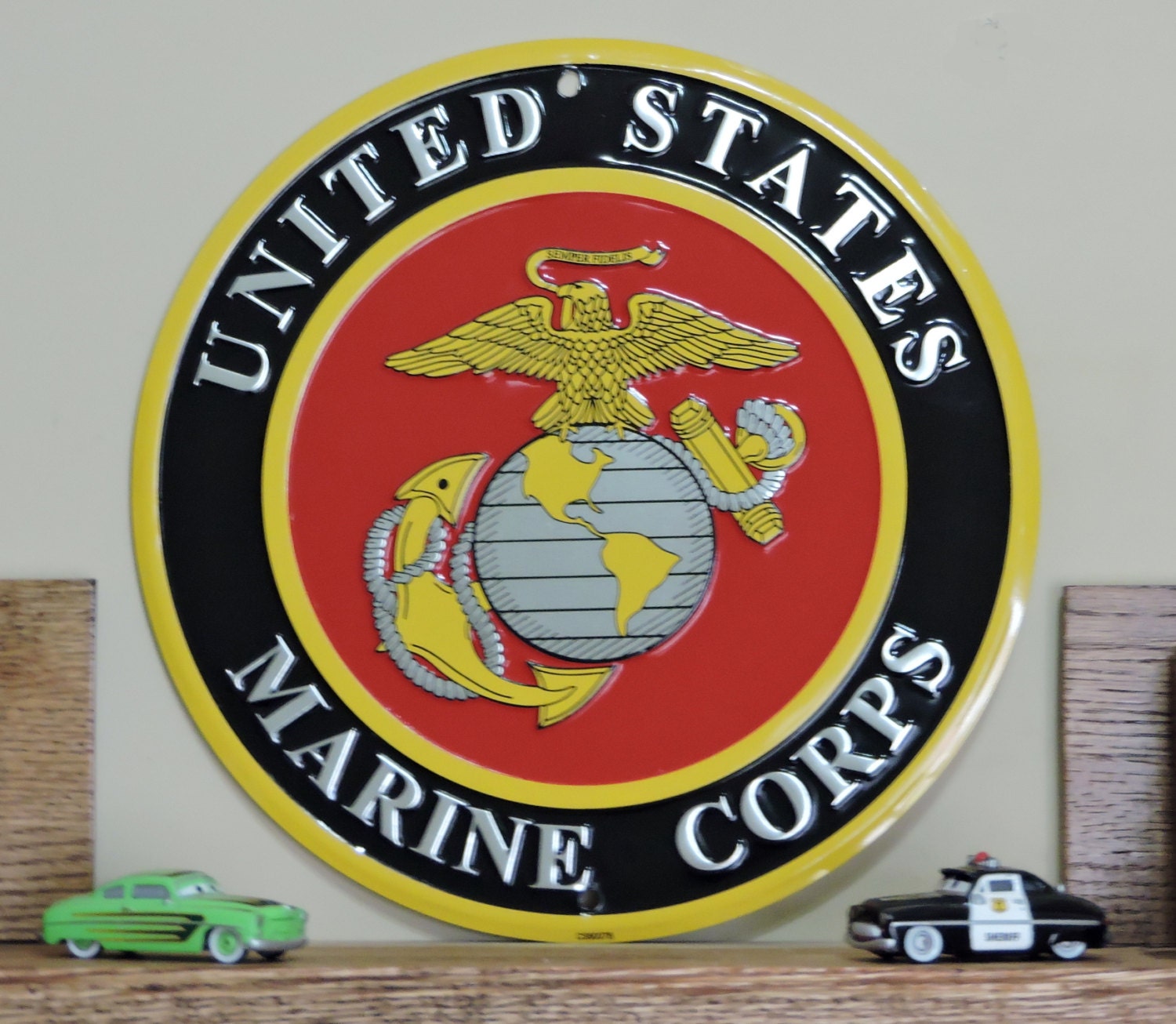 12 Diameter Metal Sign U.S. MARINE CORPS 10.00 by ShilohSigns