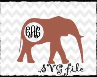 Elephant Files Monogram SVG file for use with cutting software Alabama