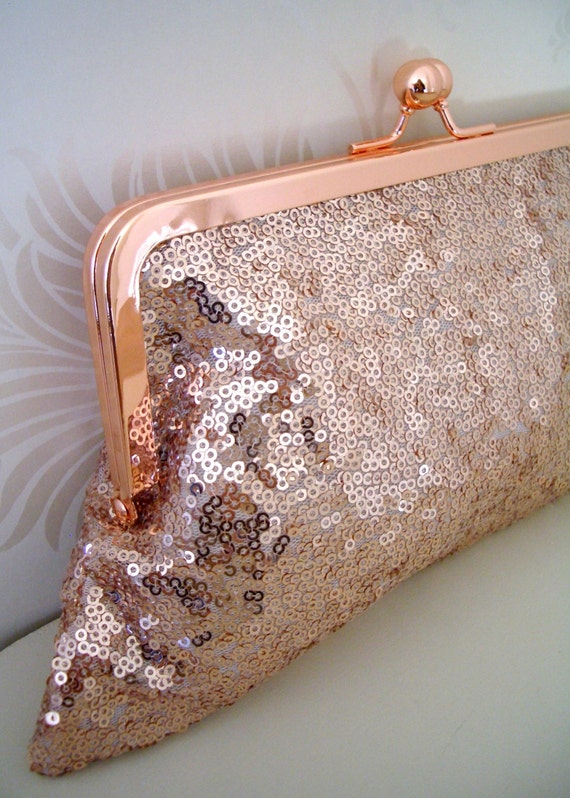 rose gold glitter purse