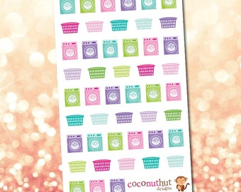 Laundry Machine & Laundry Basket Planner Stickers