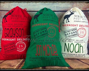 Custom Embroidered Christmas North Pole Santa Sacks Christmas