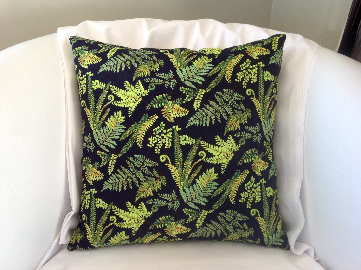 New Zealand fern fabric cushion cover. by NewZealandNaturally on Etsy
