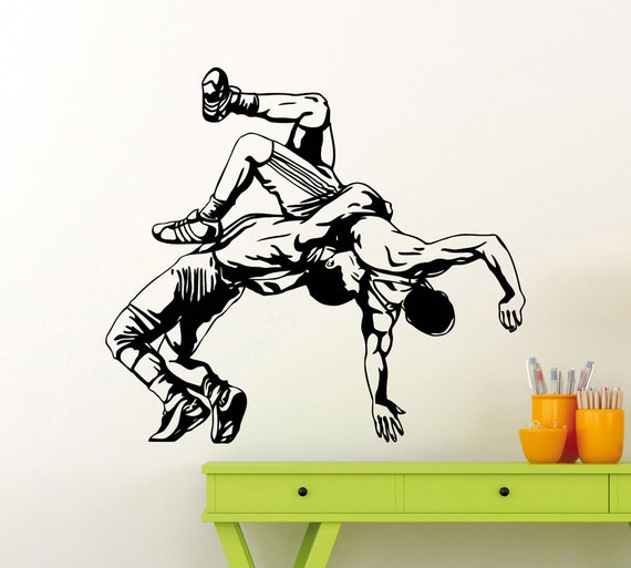 Wrestling Wall Sticker Sports Wrestler Throw Vinyl Decal Home