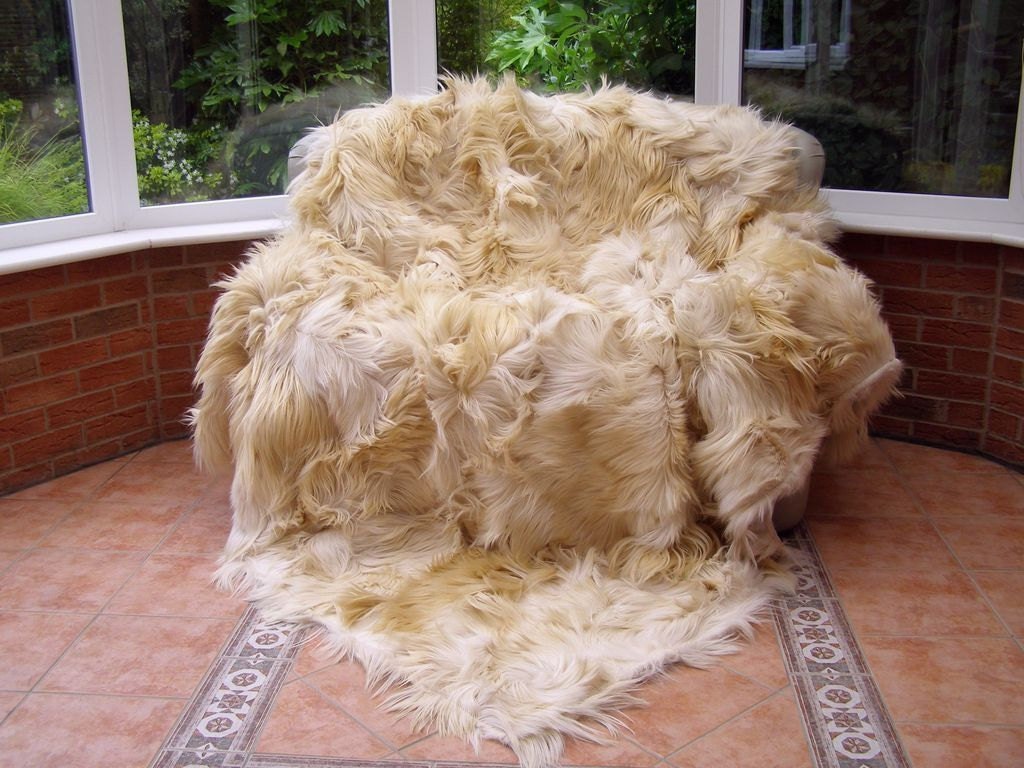 Luxury genuine yak fur skins rug throw