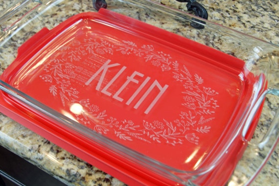Custom Engraved Baking Dish with Lid, Personalized Casserole Dish, Engraved Casserole Dish, Casserole Dishes, Casserole Dishes, A-3