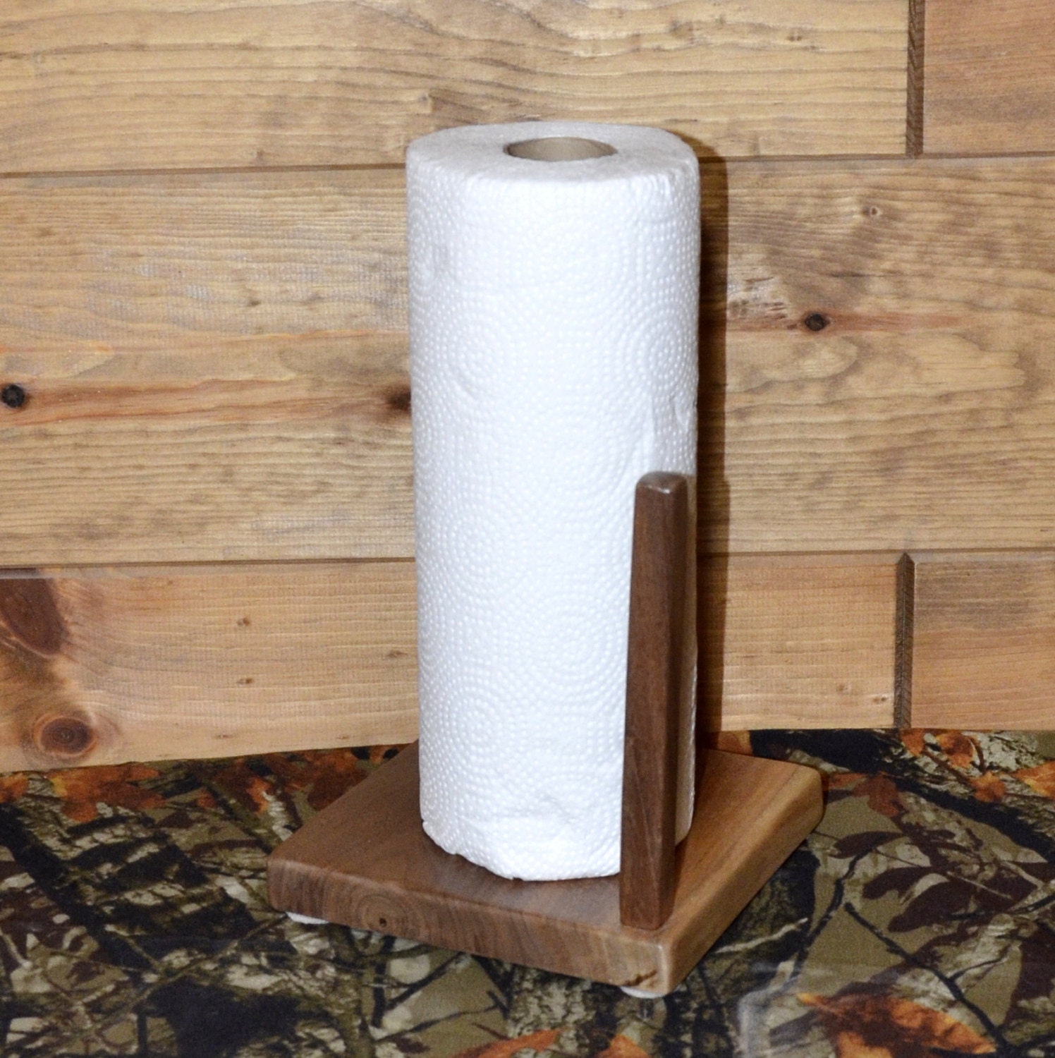 Black Walnut Countertop Paper Towel Holder Rustic Lodge Cabin