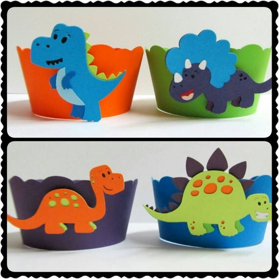 Dinosaur Cupcake Wrappers, Dinosaur Birthday Decorations, Dinosaur Cupcake Toppers, Dinosaur Cake Topper, Dinosaur First Birthday