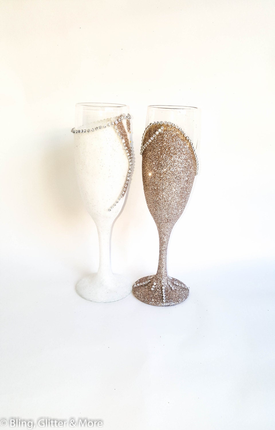 Glitter Glasses Glitter Champagne Flutes by BlingGlitterAndMore