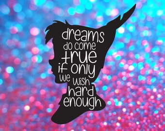 Peter Pan Silhouette, Peter Pan Svg, Peter Pan Wall Decal, Peter Pan Quote, Peter Pan Wall Art, Peter Pan Decal, Peter Pan Die Cut, Download