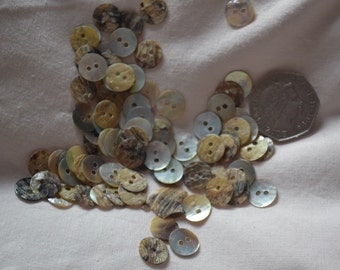 pack of 50 X 11Mm mother of pearl 2 hole buttons