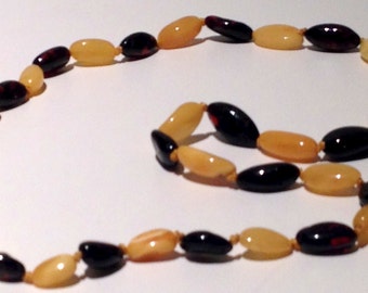 Two colour authentic Baltic Amber vintage necklace