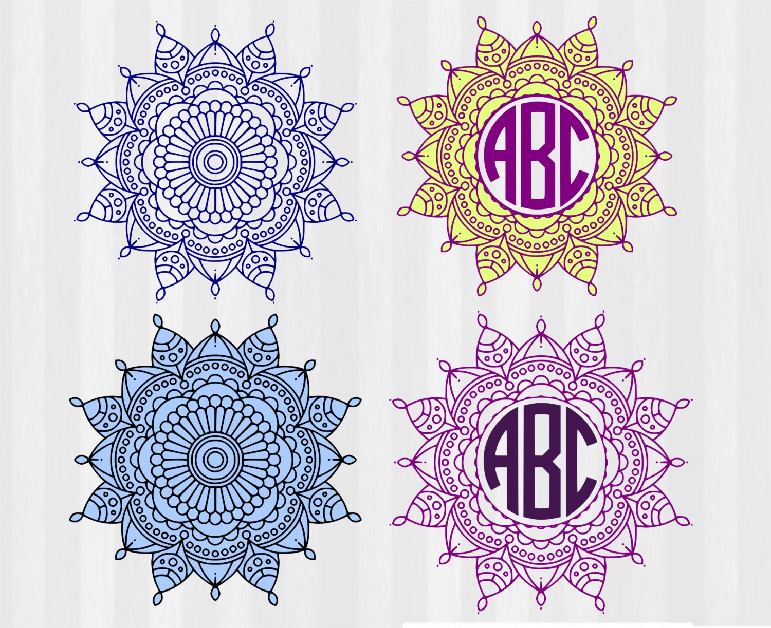 Download Mandala Monogram Frame SVG Mandala Monogram SVG by 5MonkeysClipart