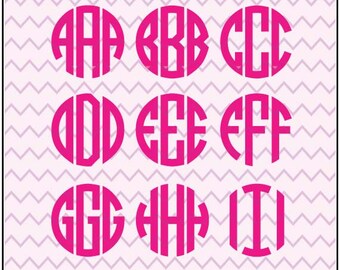 Circle Monogram SVG, Circle Monogram Font, SVG Files, Silhouette Cut Files, Cricut Cut Files
