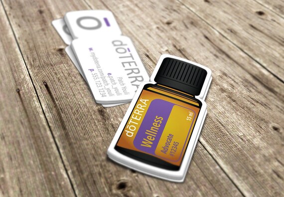 DoTERRA Business Cards Die Cut Bottle By EssentialOilPrint