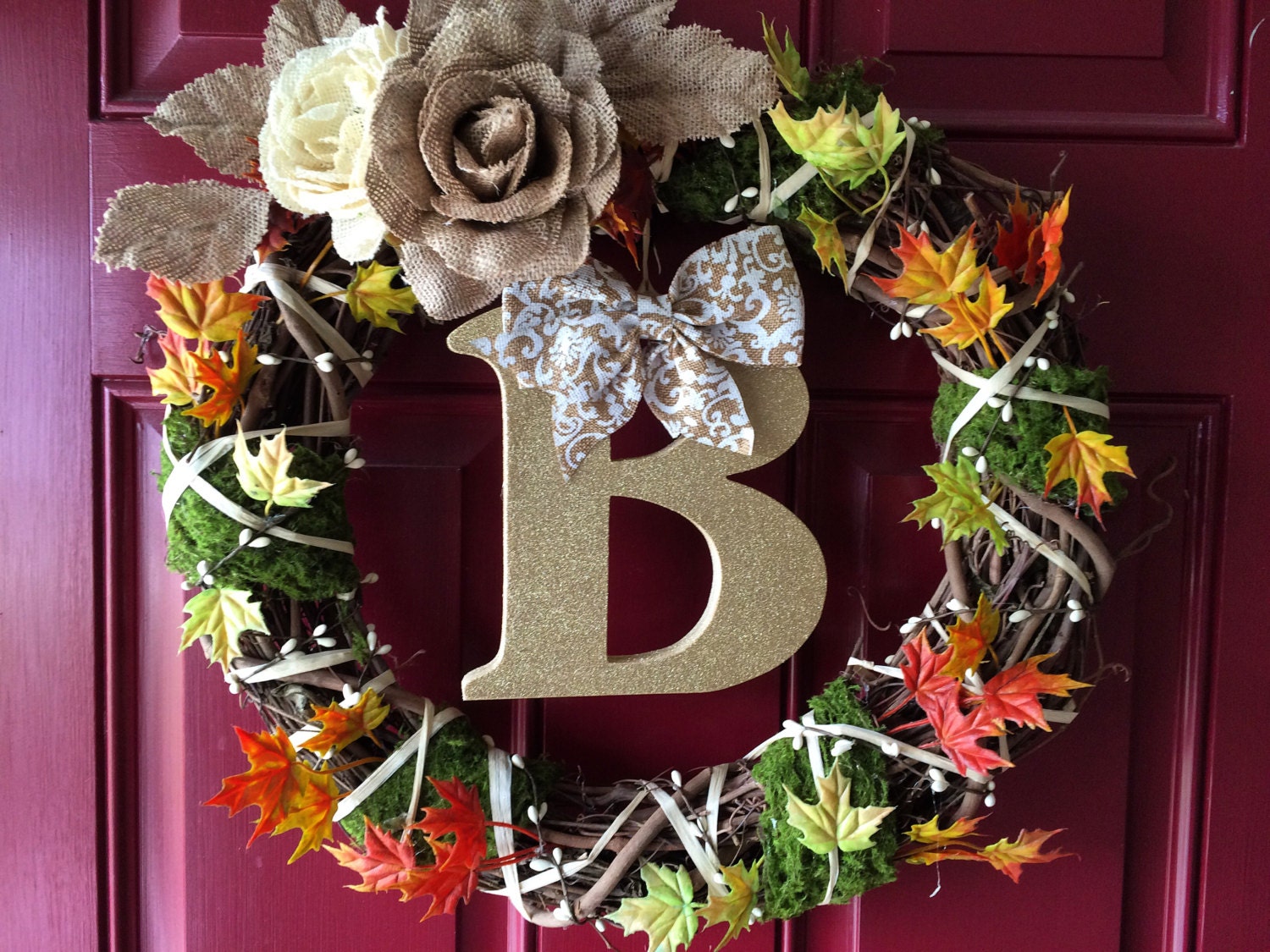 Family Name Wreath by CustomBookerWreaths on Etsy