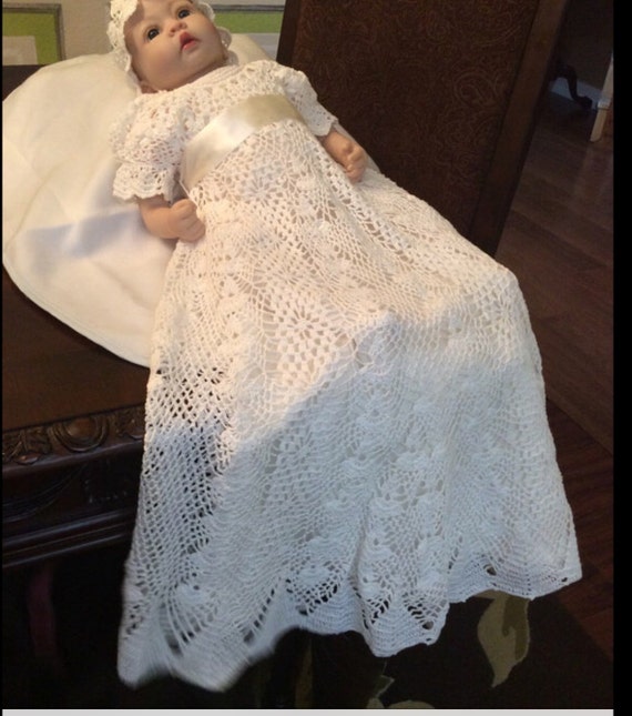 gown crochet pattern infant pattern, infant gown, blessing dress baby dress gown, baptism pattern,