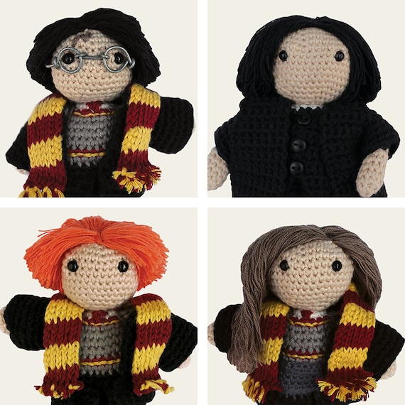 Harry Potter Pack: Harry, Hermione, Ron Weasley & Severus Snape. Amigurumi Pattern PDF, DIY, Crochet, Doll, Geek, Gift, Instant download