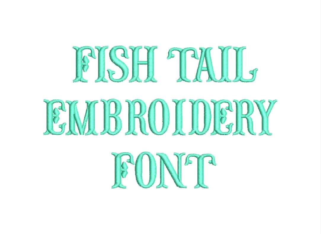 3 Size Fish tail Embroidery Font Embroidery Designs BX fonts