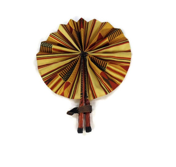 Folding Fan Leather Handles handmade for cooling by DonnaLuvsCAJ