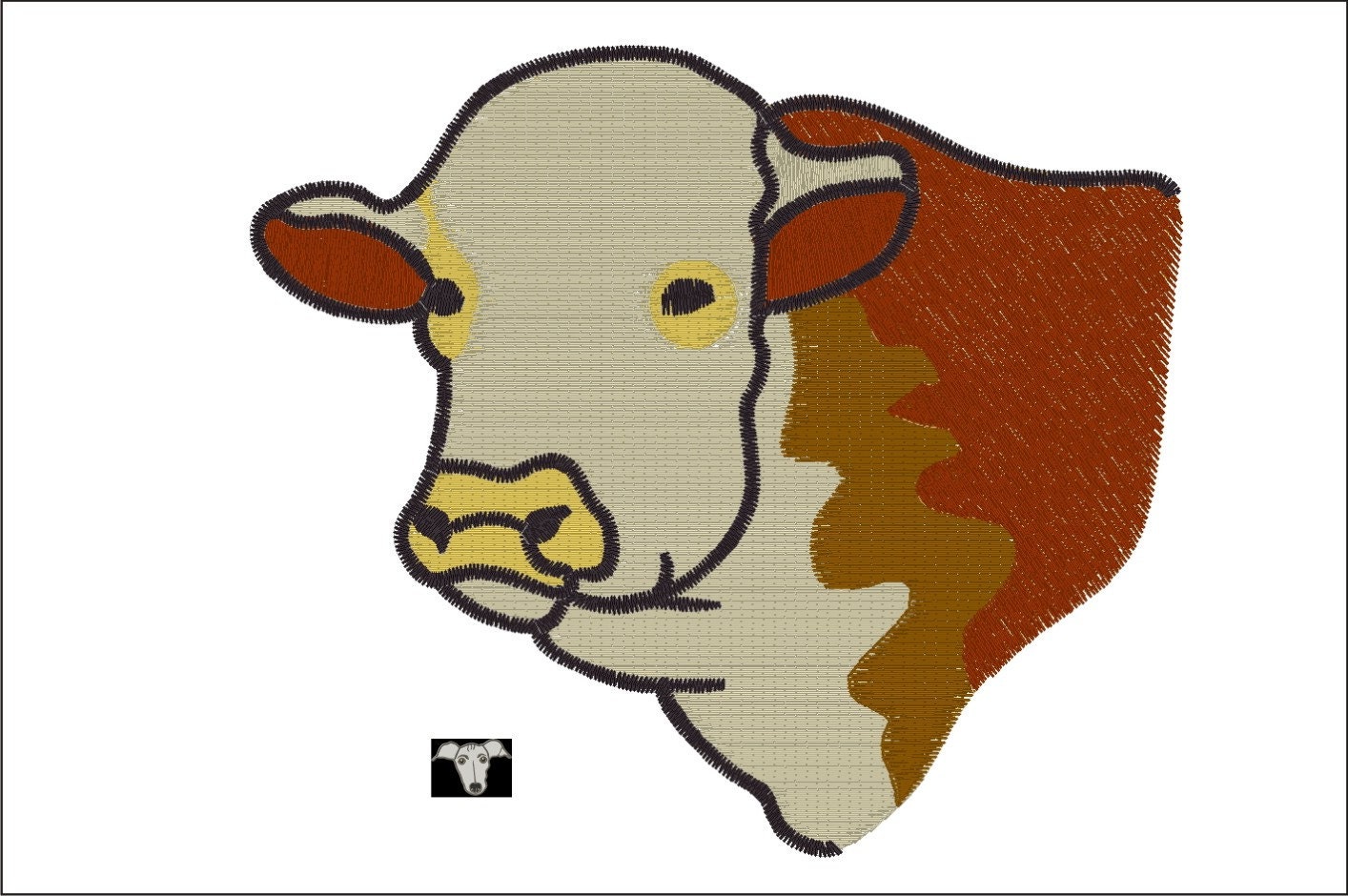 Download Hereford Cow Embroidery Designs in 4 sizes