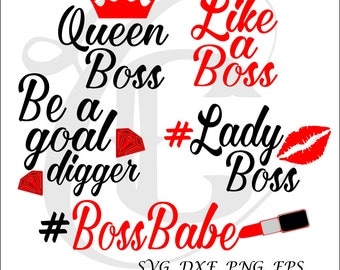 Boss Lady SVG, SVG Cut Files, Like a Boss, SVGs for Silhouette, SVGs for Cricut, Cut Files, SVGs for HTV