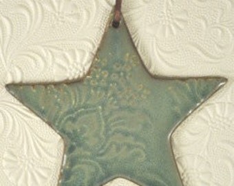 Ceramic Christmas Tree Ornament - Star, moss