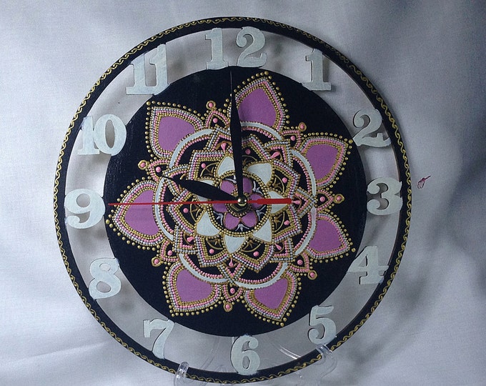 Wooden clock, hand painted clock, wall clock, table clock, eco clock, handmade clocks, unique clock, exclusive clock