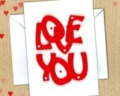 Love You Instant Download Print. Love You Card. 5x7 inches. Valentine's Invitation. Digital Product. Beautiful print. White red colors Love You Instant Download Print. Love You Card. 5x7 inches. Valentine's Invitation. Digital Product. Beautiful print. White red colors