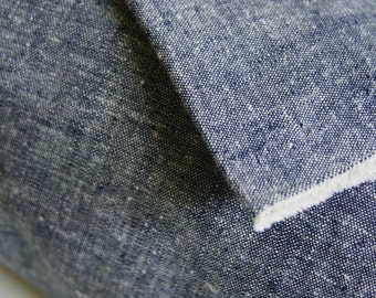 Navy Denim Hemp Organic Cotton Fabric by 1/4 Metre, Organic Woven Fabric, Organic Denim Fabric, Light Denim Fabric, for Apparel
