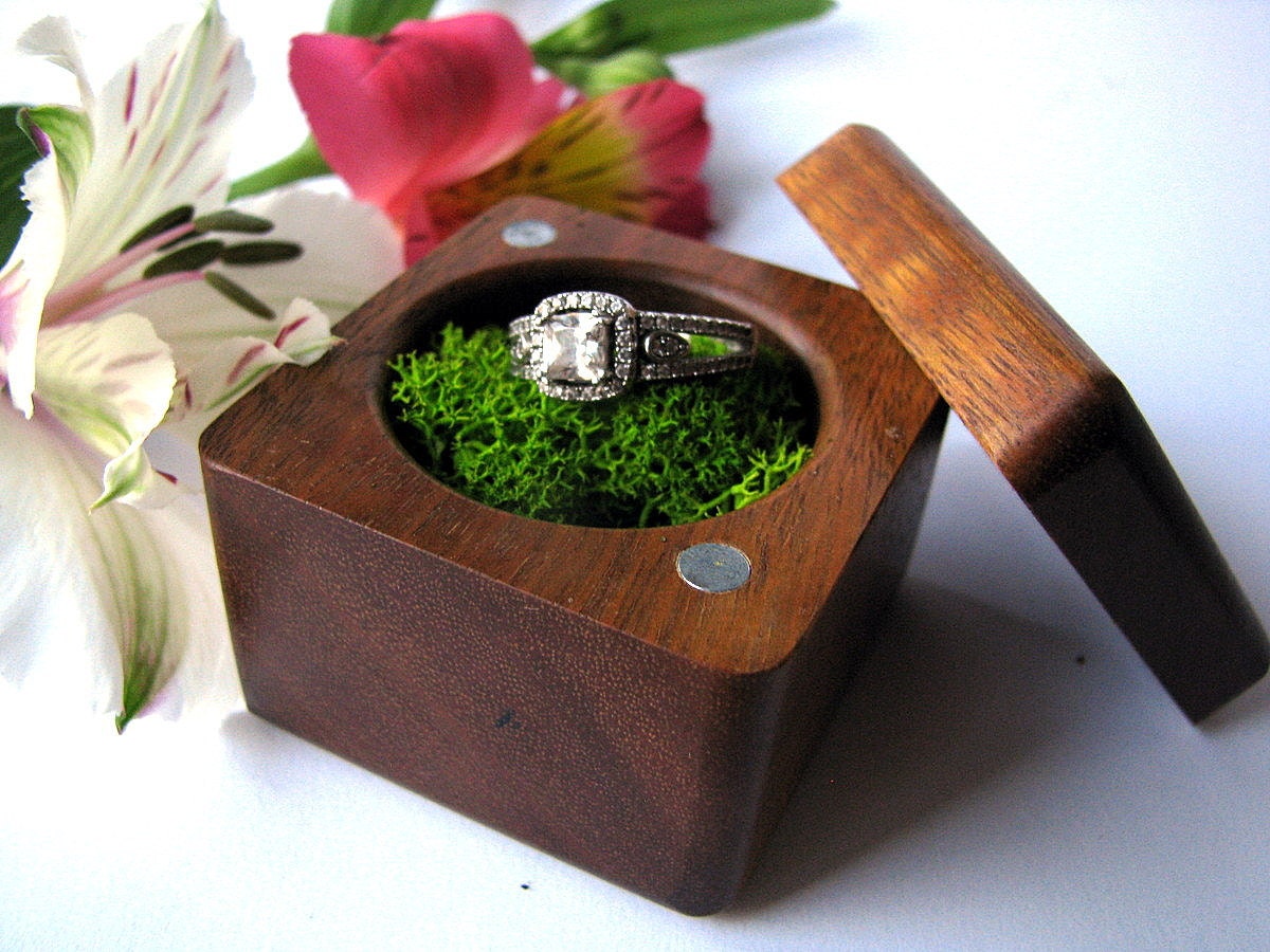 cherry wood engagement ring box