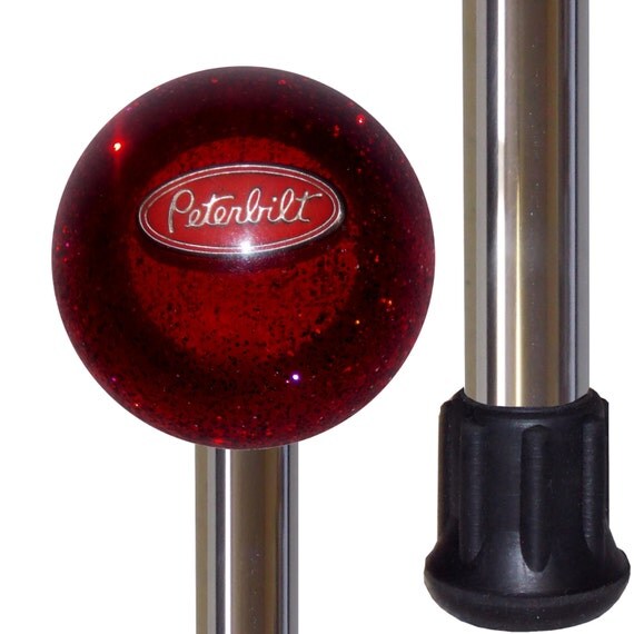 Red Glitter Peterbilt Shift Knob Handle Polished Aluminum