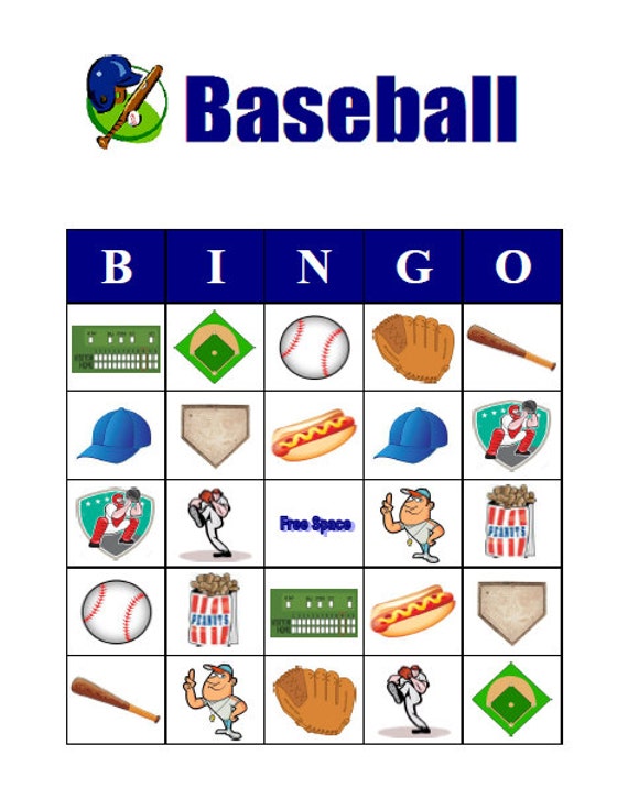 Baseball Bingo 30 Printable Sports Birthday Super Bowl Party