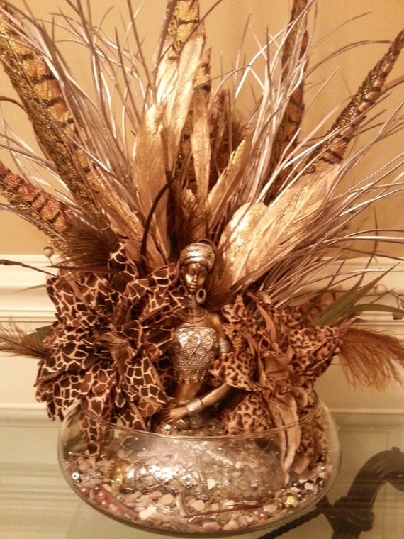 African floral arrangement by UniqueVisionDecor on Etsy