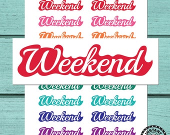 Weekend Banner Planner Stickers Printable Planner Stickers Download Planner Stickers (ni76)