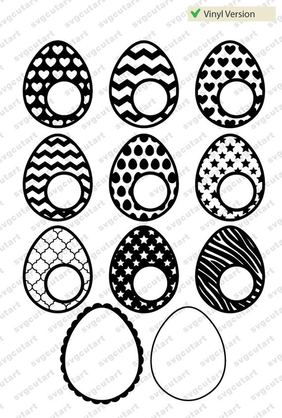 Download Easter Eggs Circle Monogram Patterned, Vinyl and Layered ...