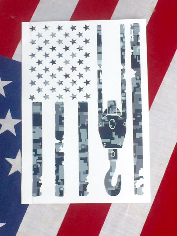 Crane Operator Digital Camo Decals / Digial Black Camo