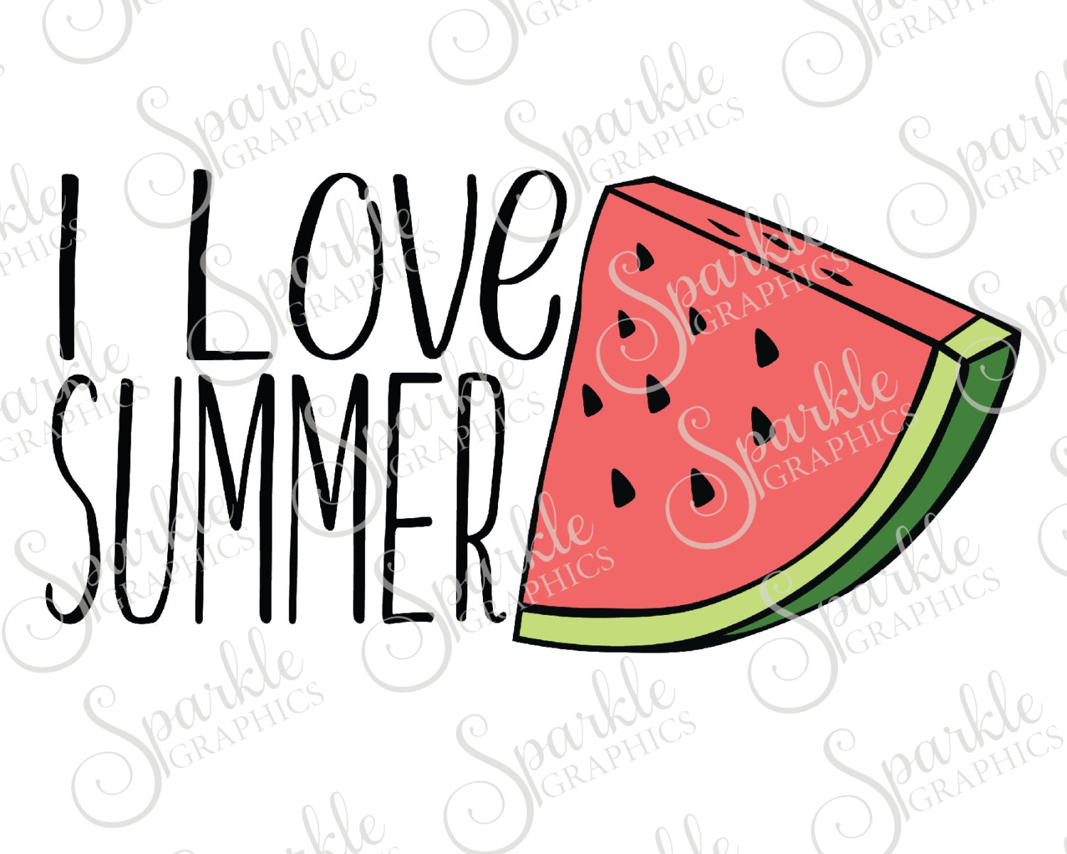 Download I Love Summer Cut File Summer SVG Watermelon Summertime Cute