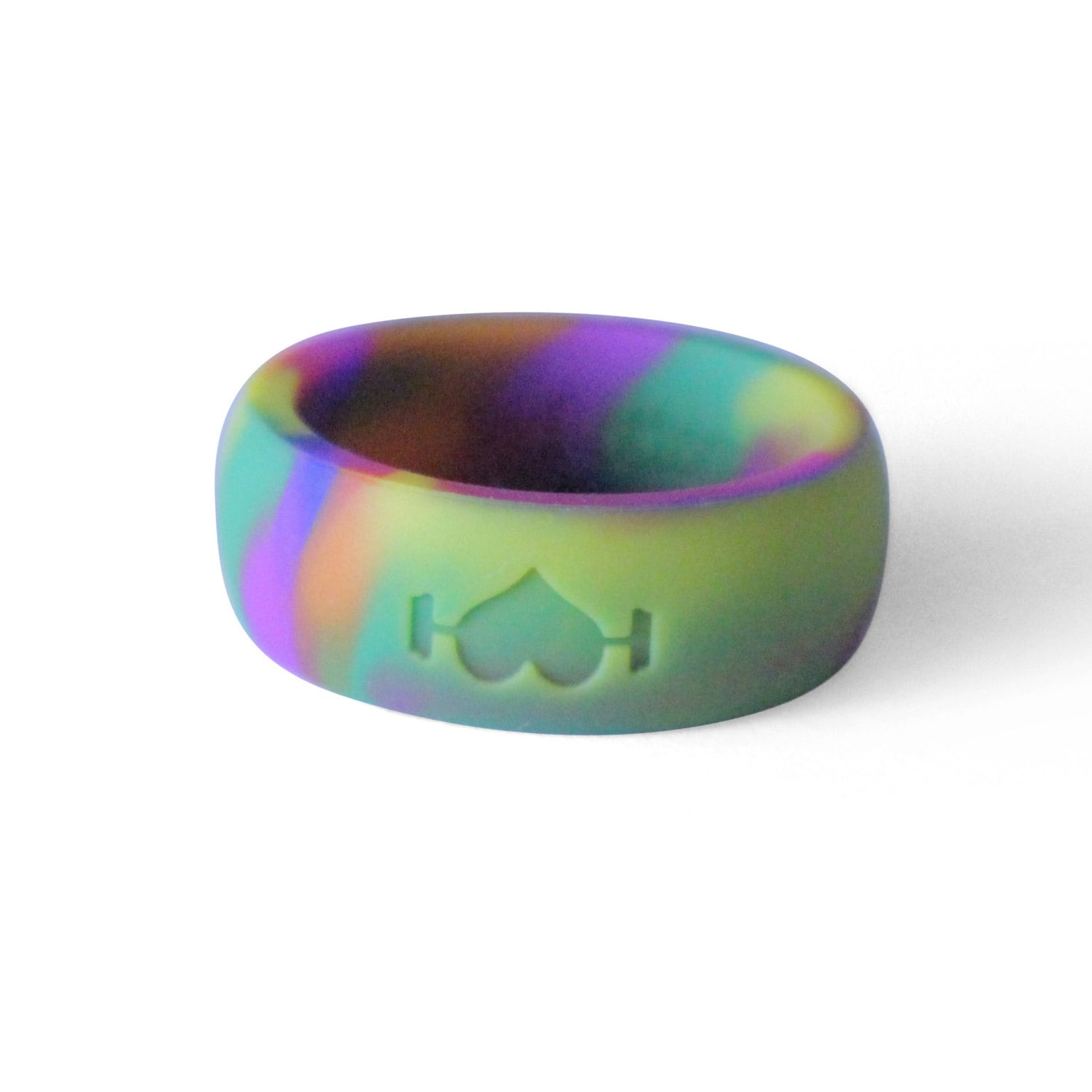 Rainbow Silicone Wedding Ring for Men Perfect for Active