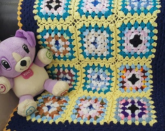 Baby crochet blanket. Baby Boy Crochet blanket. Baby Girl crochet blanket.Granny square crochet baby blanket.
