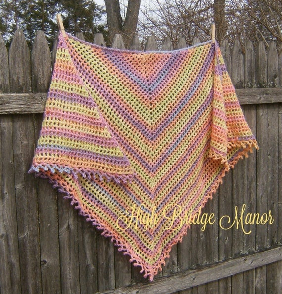 Crochet shawl wrap for spring and summer. Soft muted