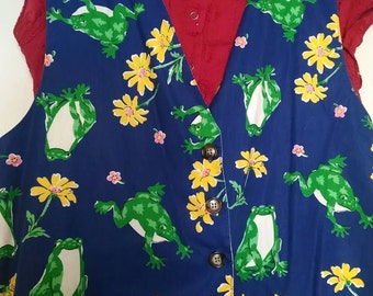 Vintage Leaping Frogs Vest!